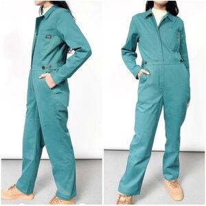 Wildfang essential high waisted coverall jumpsuit small blue teal